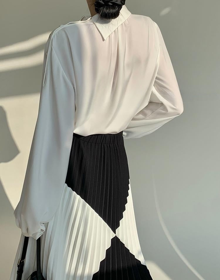 Designer Irregular Pleated Maxi Dress