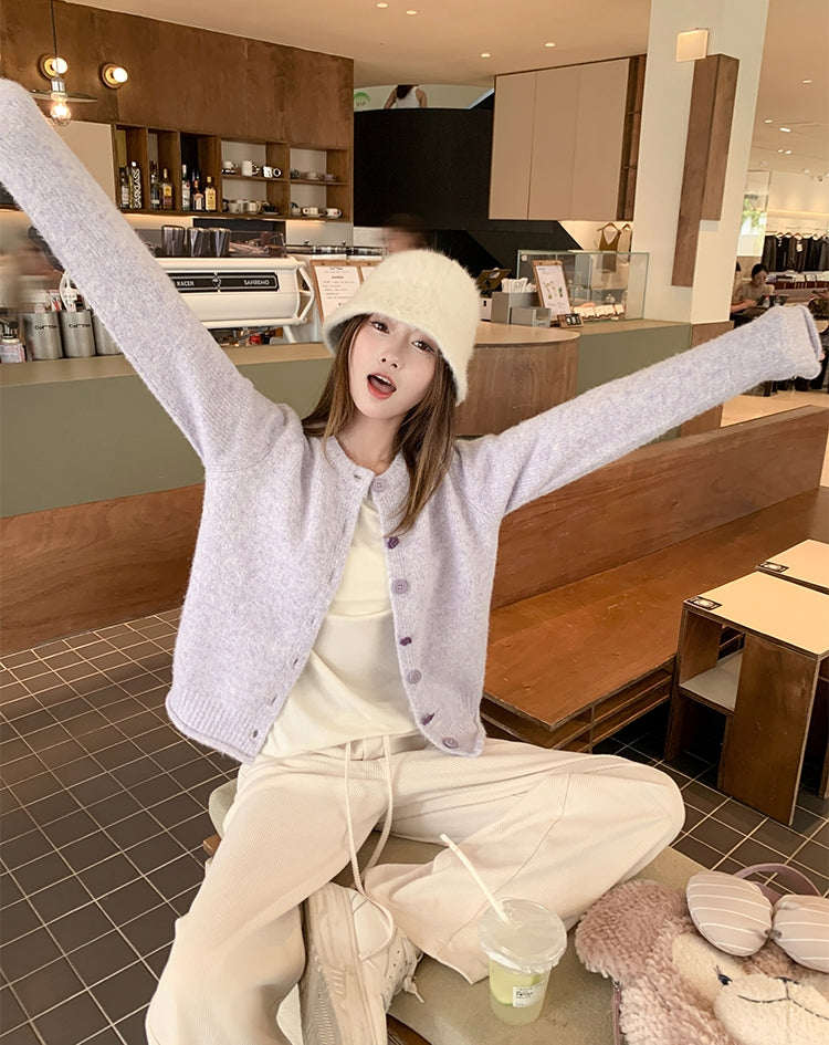 Taro Purple Soft Knit Cardigan