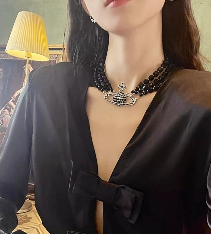 Luxurious Triple-layered Saturn Necklace