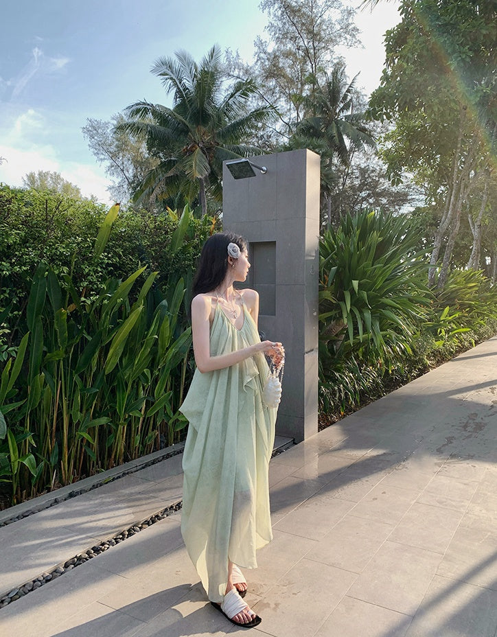 Tencel Airy Mid-Length Beach Dress