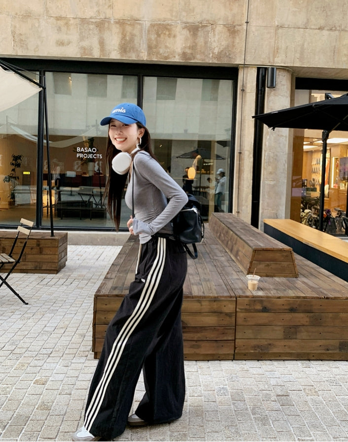 American-Style Striped Eco Cotton Drawstring Lounge Pants