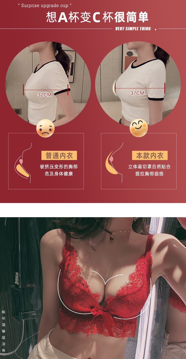 Red Wire-Free Bra Set