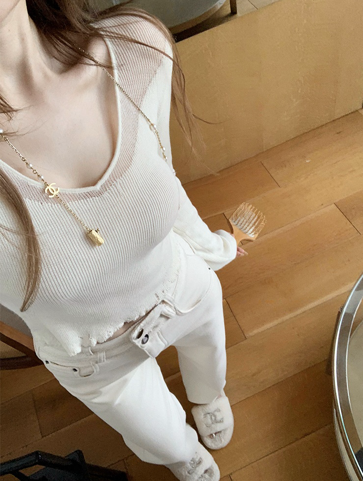 Wool Knit Layered Base Top