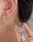 Fully Bejeweled Hollow Luxe Stud Earrings