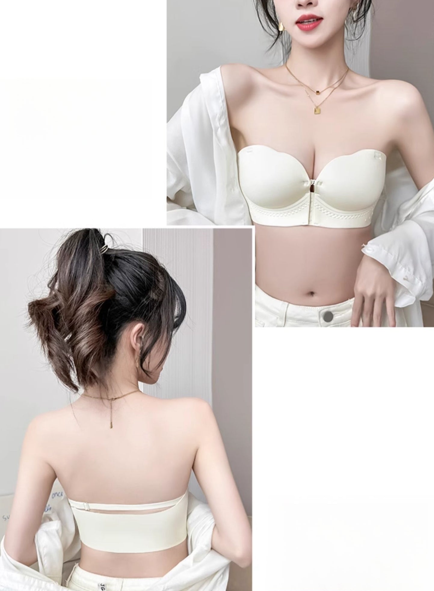 New Front-Clasp Strapless Double-Lock Bra（No Panties Included）