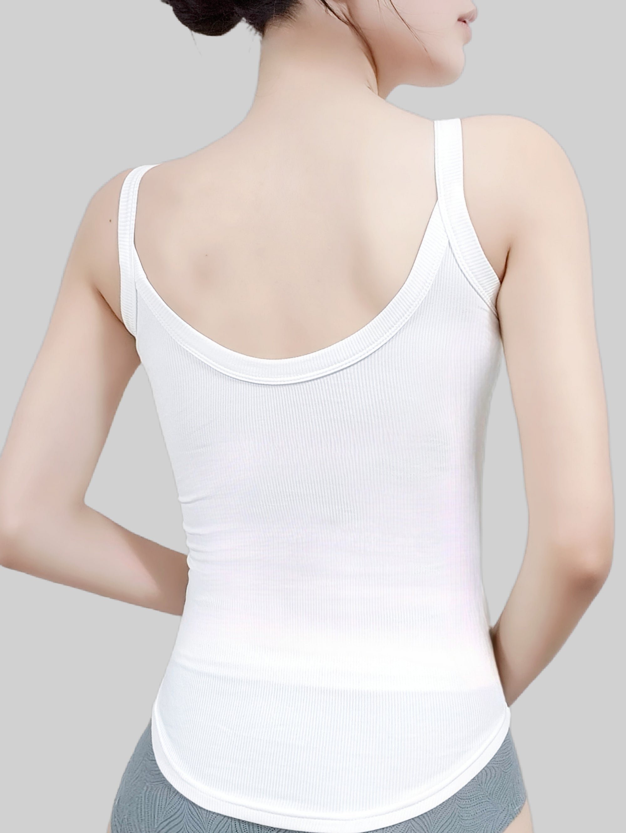 Thickened Fleece Padded Thermal Camisole with Waistband