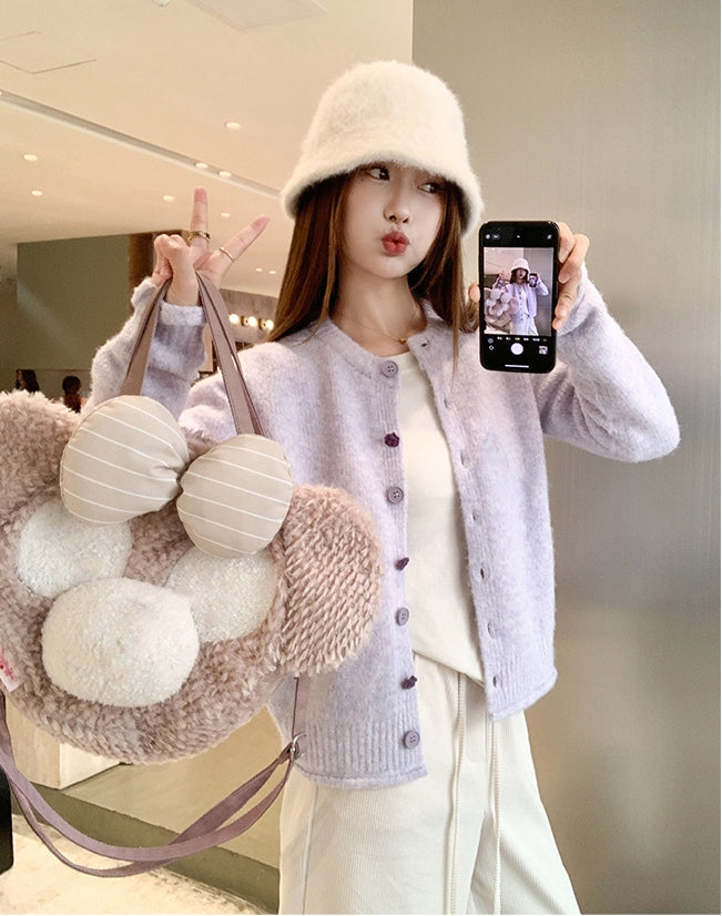 Taro Purple Soft Knit Cardigan