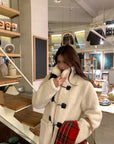 Wool-Blend Eco Faux Fur Mid-Length Coat