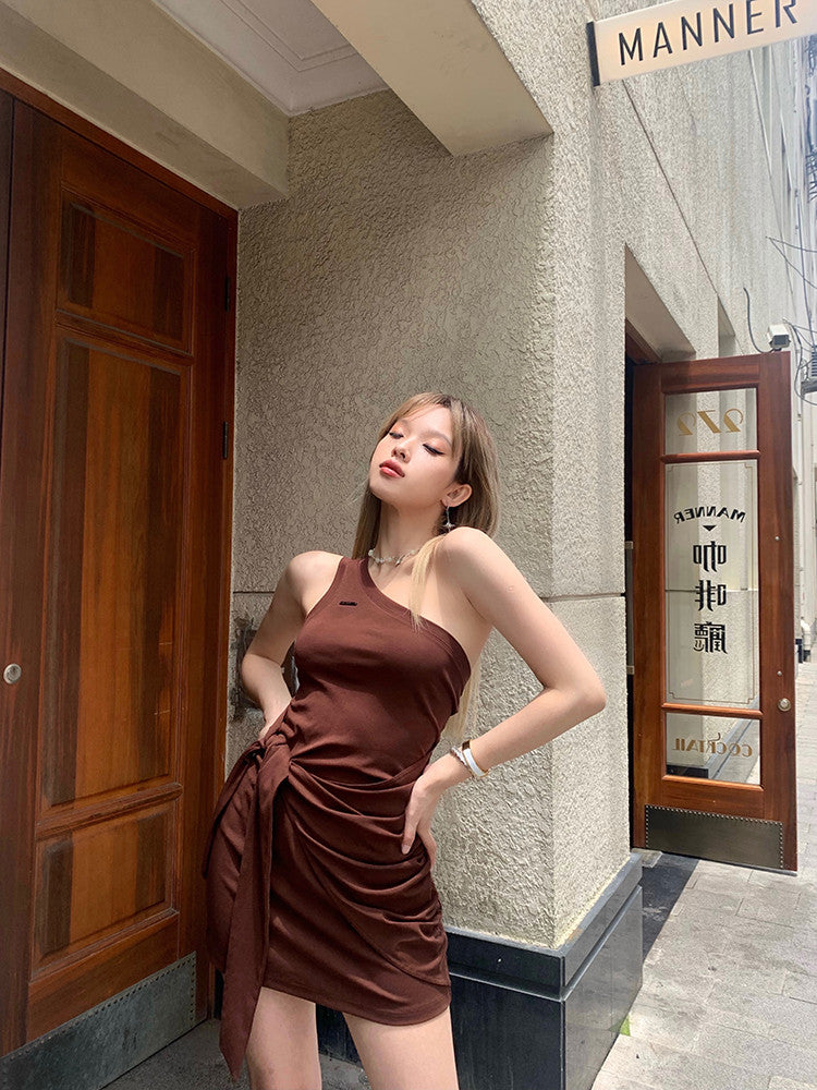 Chocolate Slant Dress