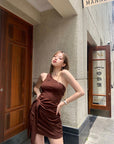 Chocolate Slant Dress