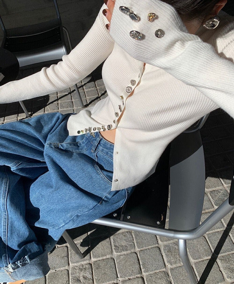 Korean-Style Elegant Knit Cardigan