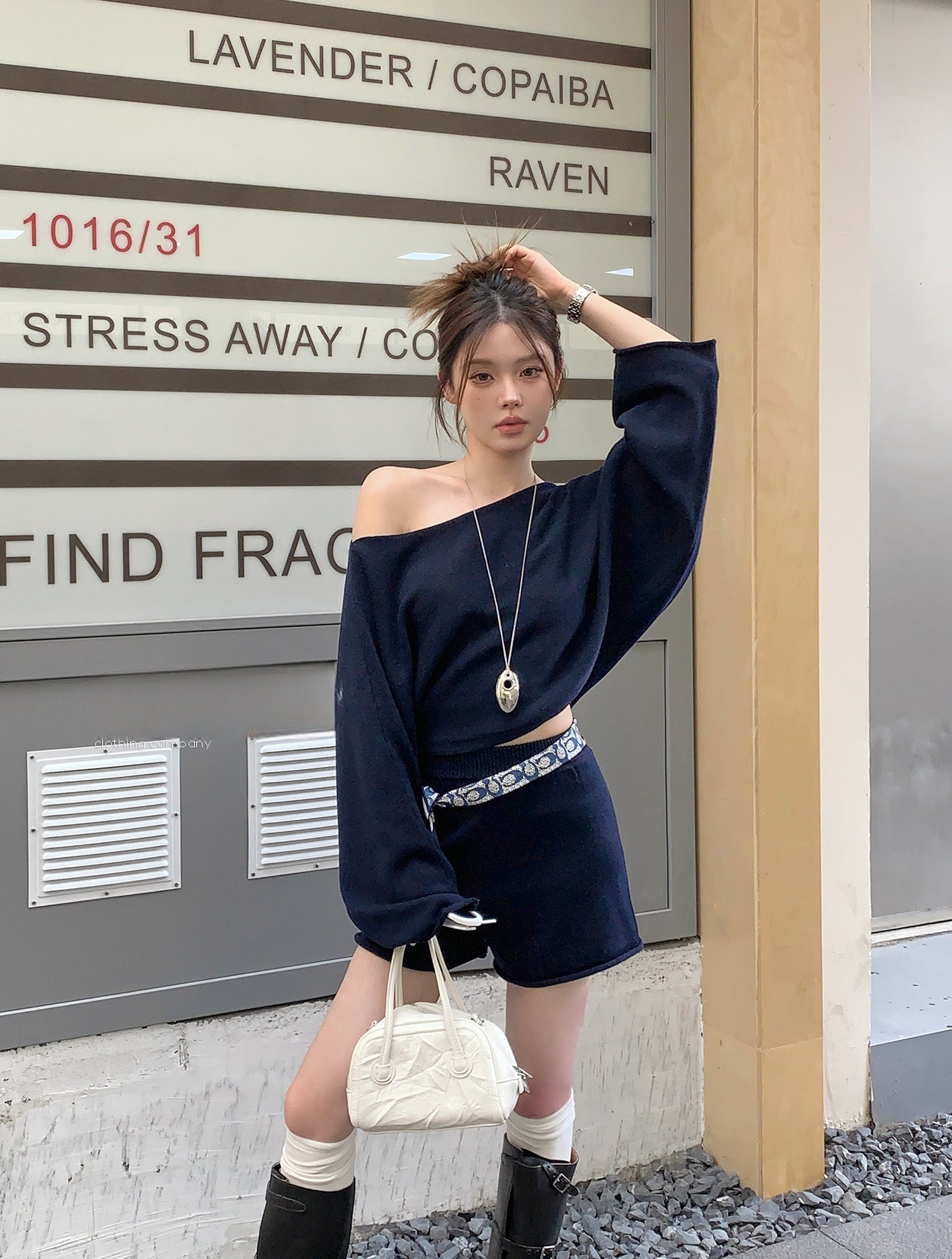 Relaxed Navy Blue Two-Piece Set &amp;nbsp;