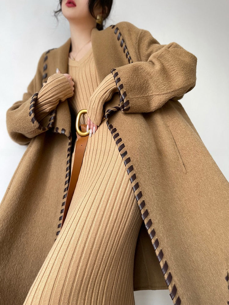 LUXURY 100% Double-Faced Wool Collar Coat
