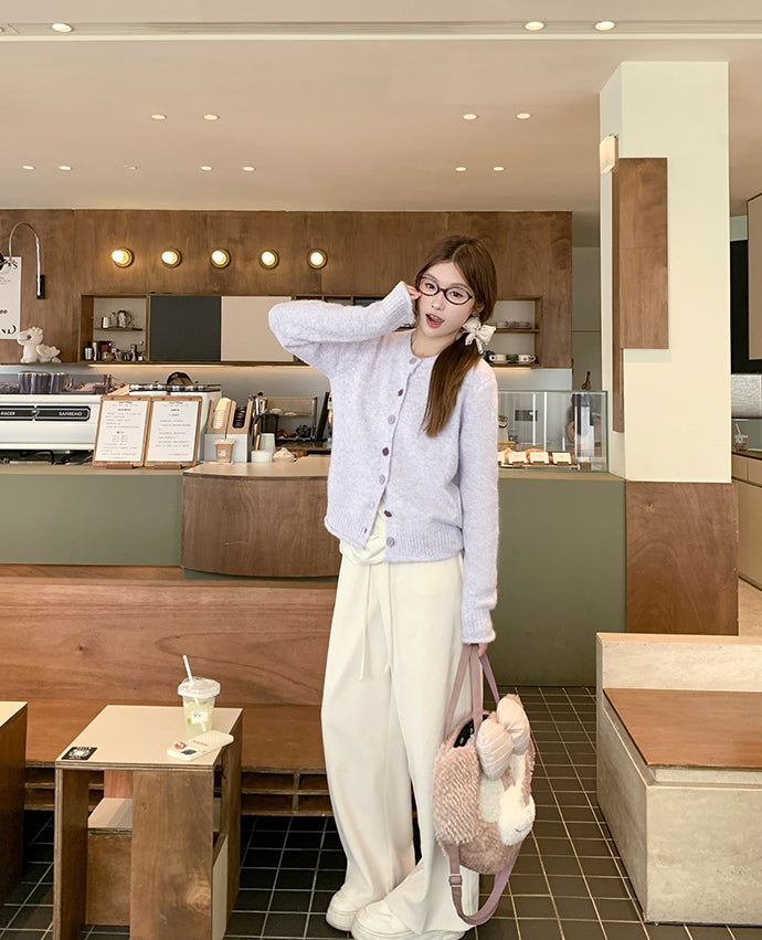 Taro Purple Soft Knit Cardigan