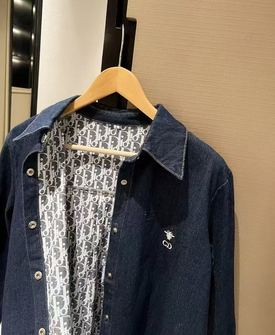 Vintage Monogram Washed Denim Shirt Jacket