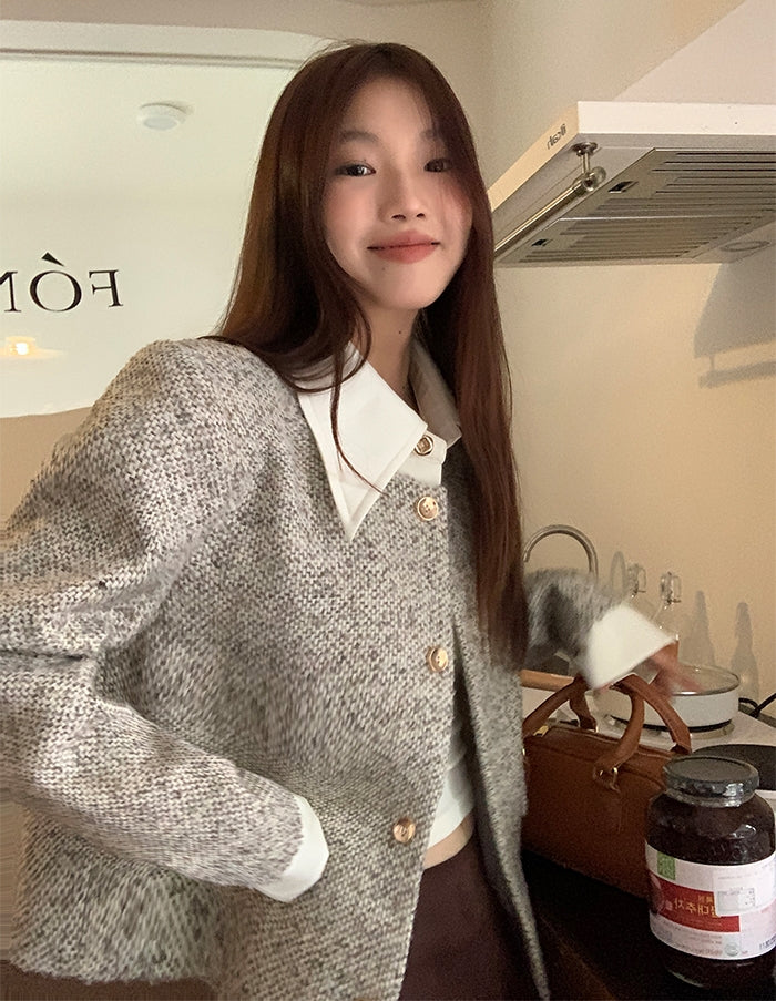 Wool Tweed Chic Short Jacket