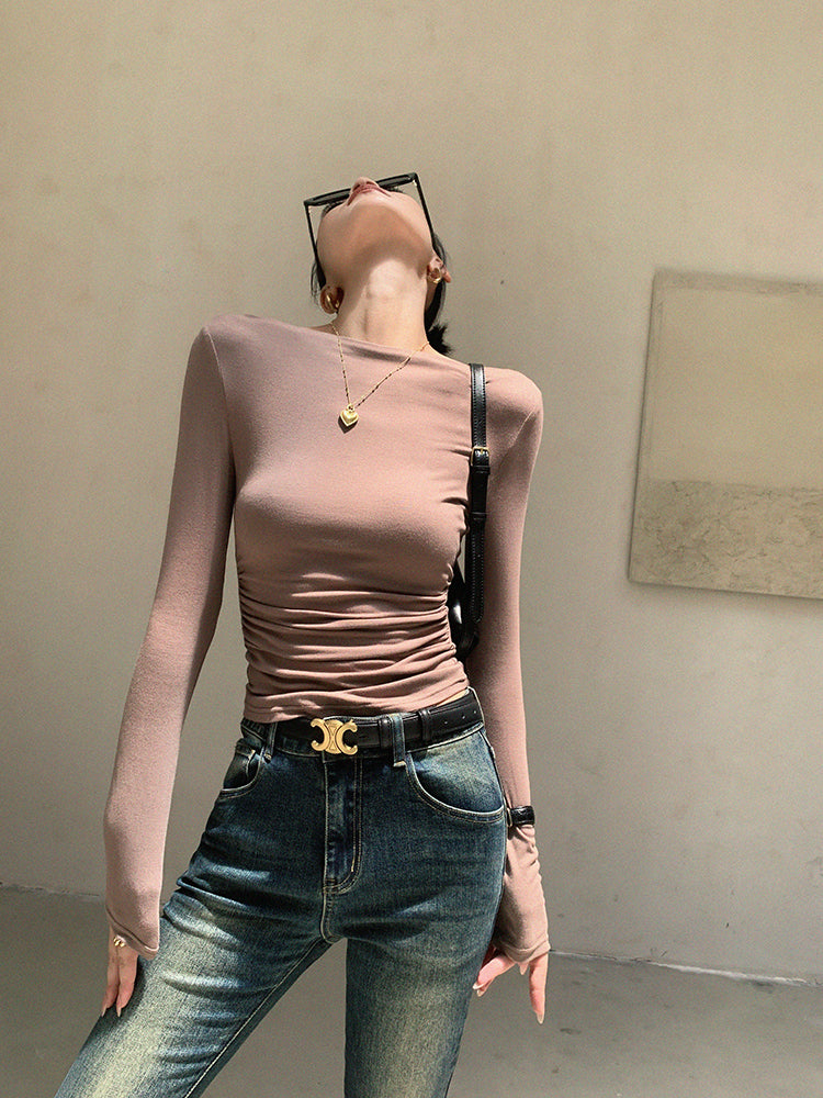 New Slim-Fit Knit Top for Slender Figure