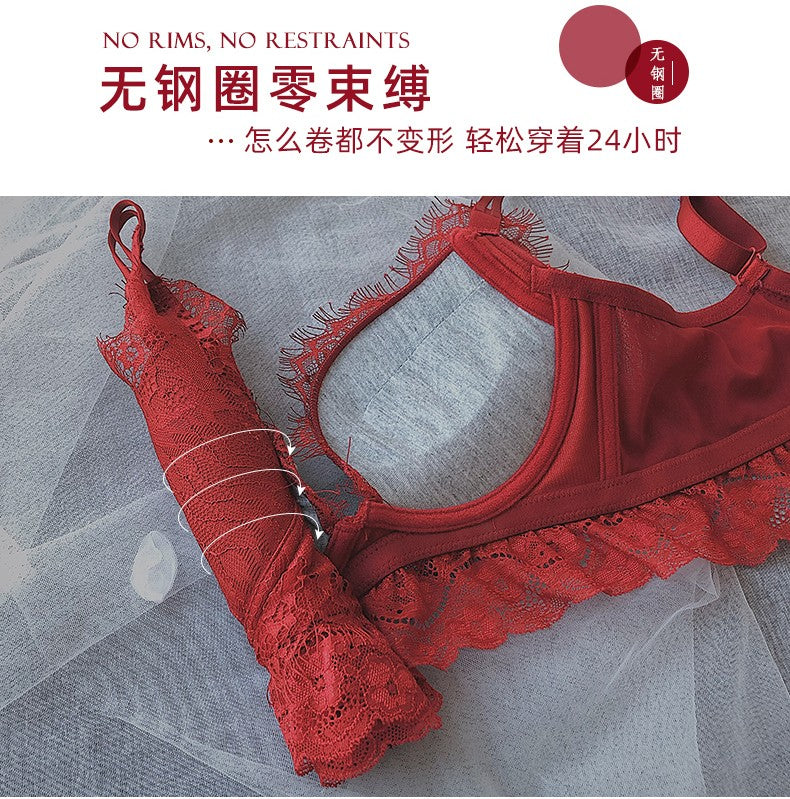 Red Wire-Free Bra Set