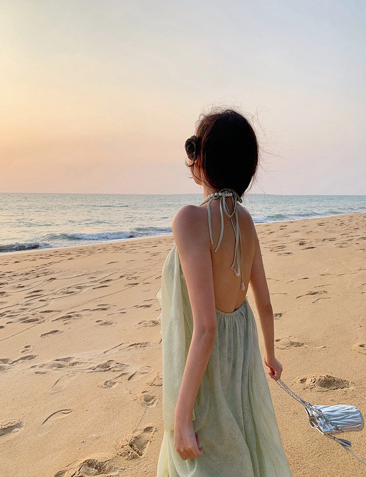 Tencel Airy Mid-Length Beach Dress