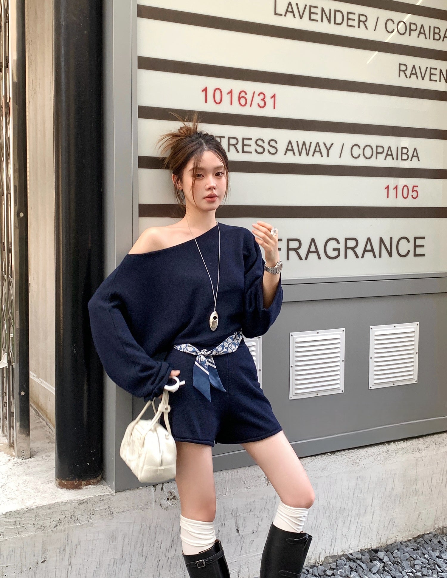 Relaxed Navy Blue Two-Piece Set &amp;nbsp;