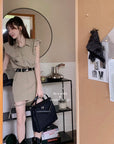 Embroidered Small Flying Sleeve Shirt Tooling Skirt Suit