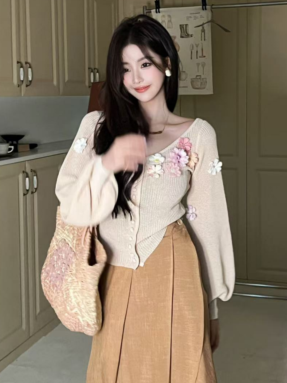 SANDRO MADGE Soft Lantern Sleeve Knit Sweater