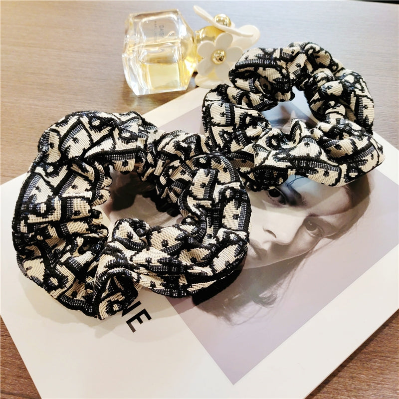 Mink Print Scrunchie with Classic Logo Pattern