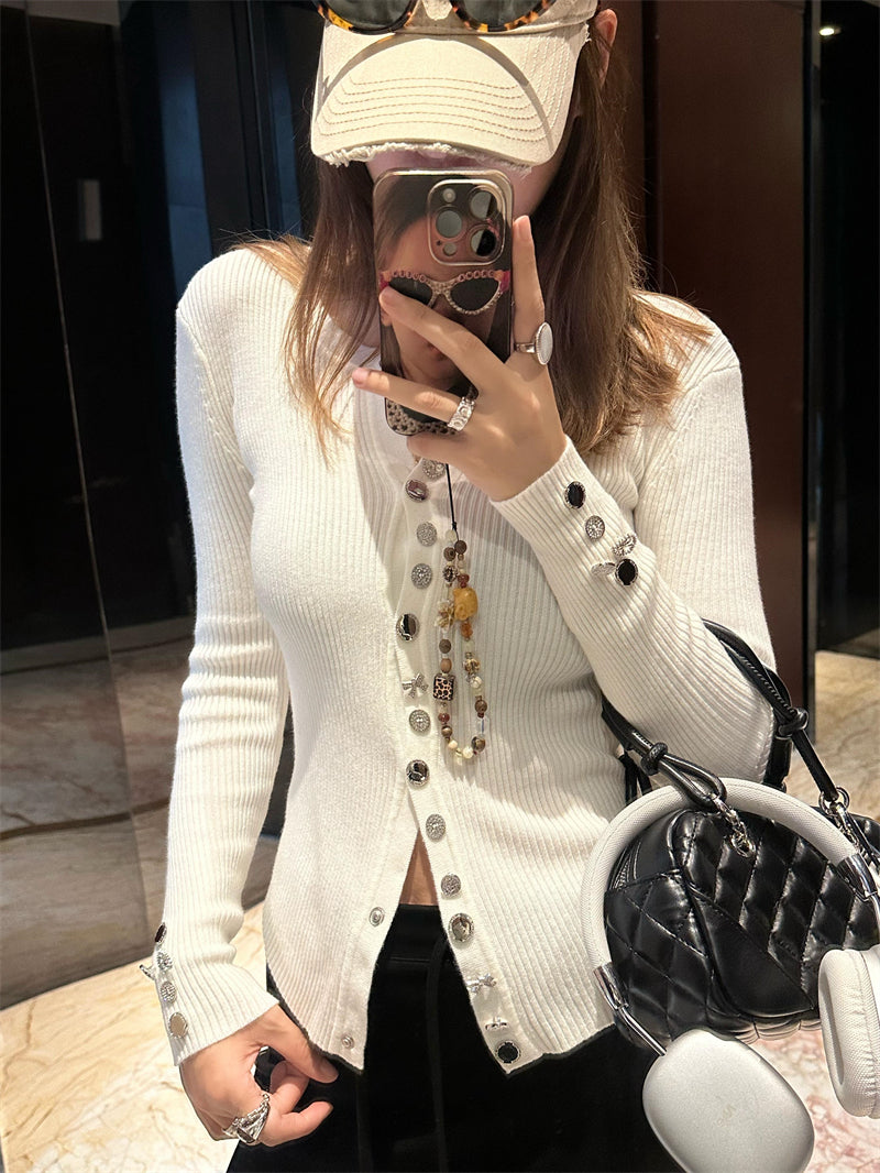 Korean-Style Elegant Knit Cardigan
