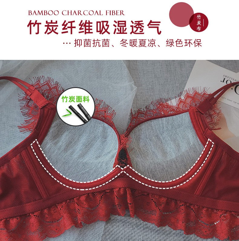 Red Wire-Free Bra Set