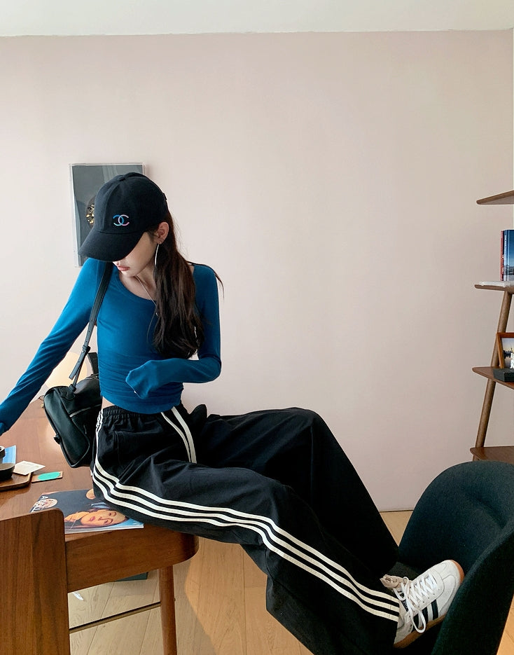 American-Style Striped Eco Cotton Drawstring Lounge Pants