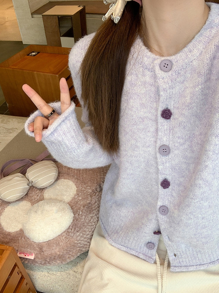 Taro Purple Soft Knit Cardigan