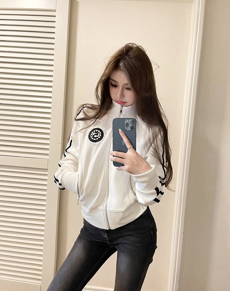 Sweet &amp;amp; Cool Cropped Sweatshirt Jacket