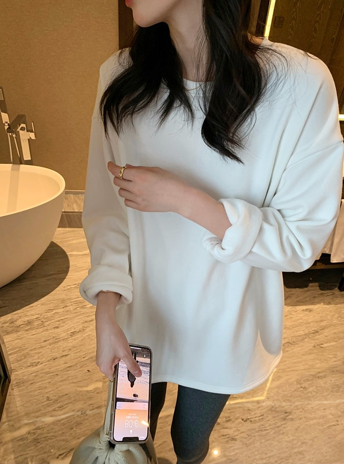 350g Fleece-Lined Thickened Korean-Style Loose Base Layer