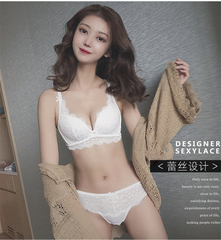 Imitation Sagging Lace Deep V Backless Bra