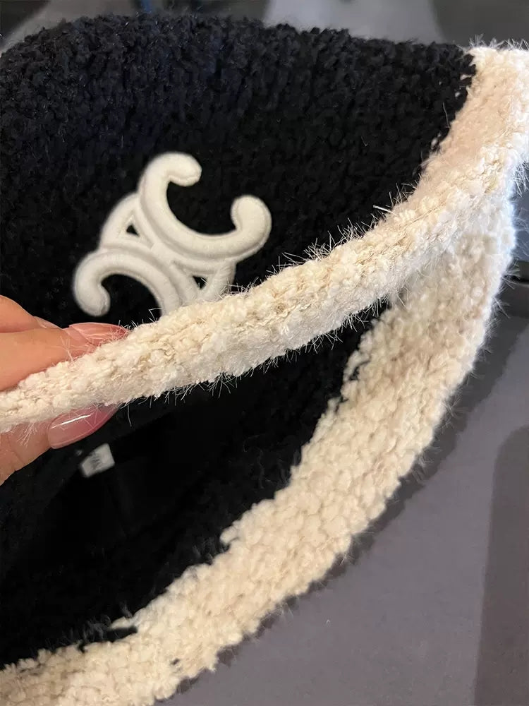Hooded Thickened Fleece-lined Sweatshirt with Letter Embroidery
