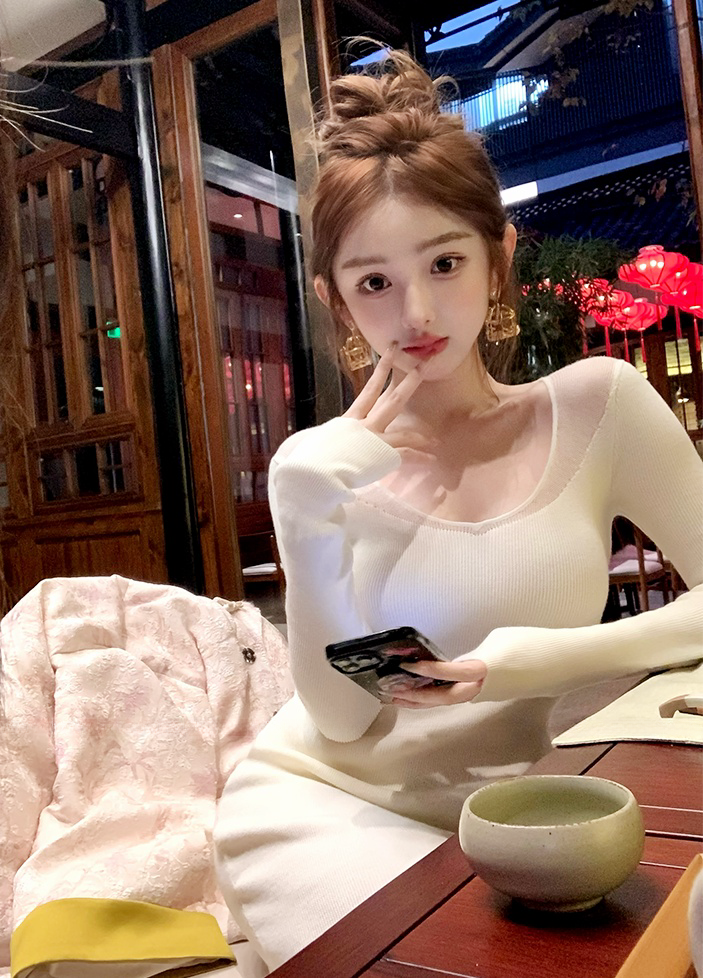 Wool Knit Layered Base Top