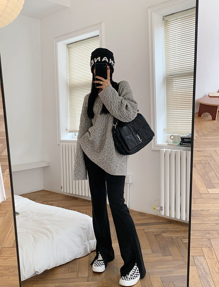 Annual Favorite Upgraded Side-Slit Black Pants