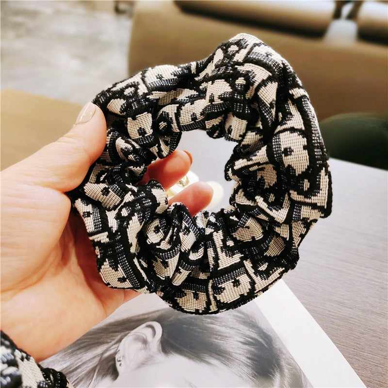 Mink Print Scrunchie with Classic Logo Pattern