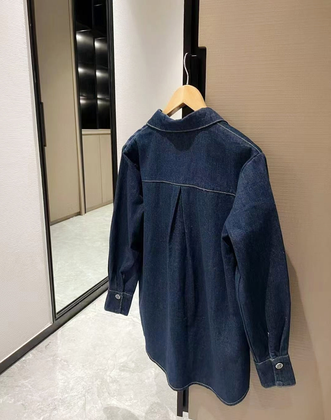 Vintage Monogram Washed Denim Shirt Jacket