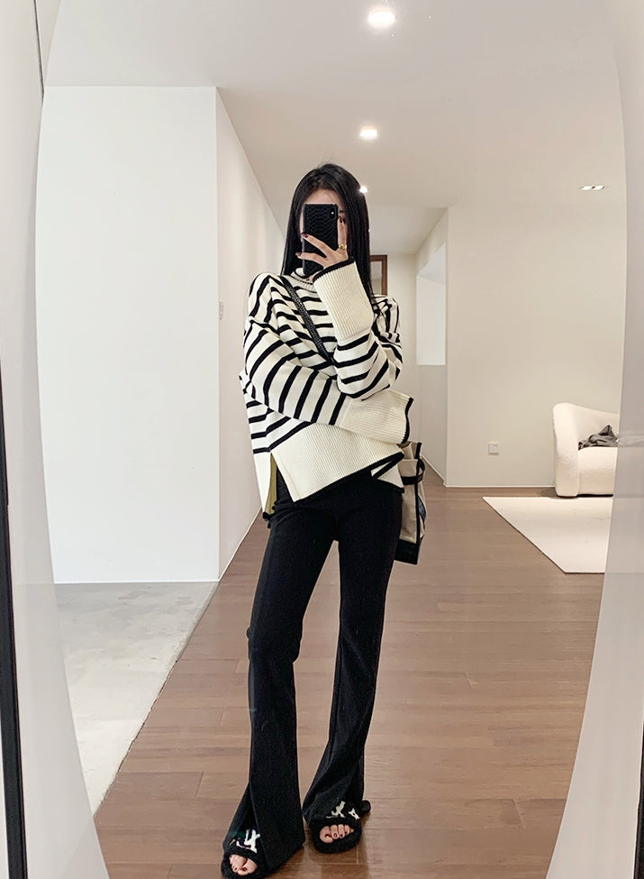 Annual Favorite Upgraded Side-Slit Black Pants