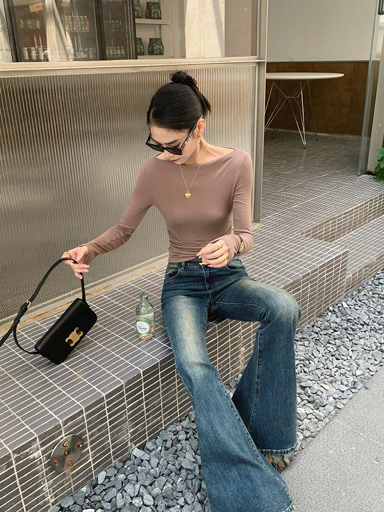 New Slim-Fit Knit Top for Slender Figure