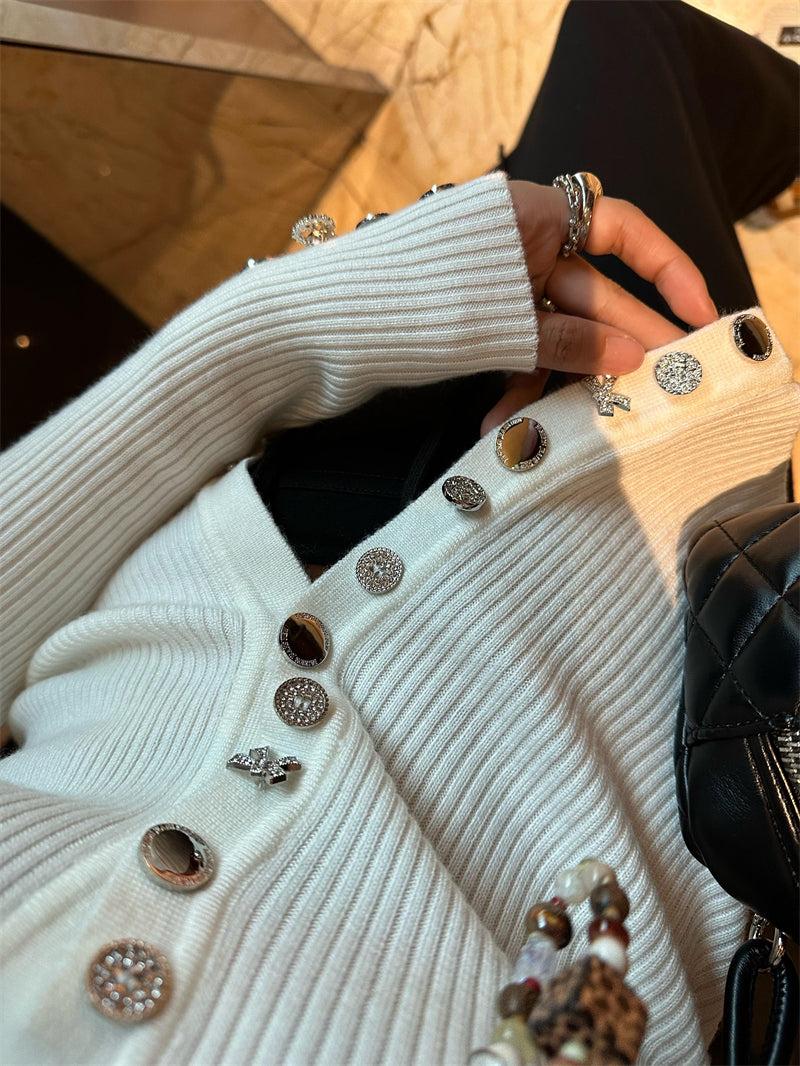 Korean-Style Elegant Knit Cardigan