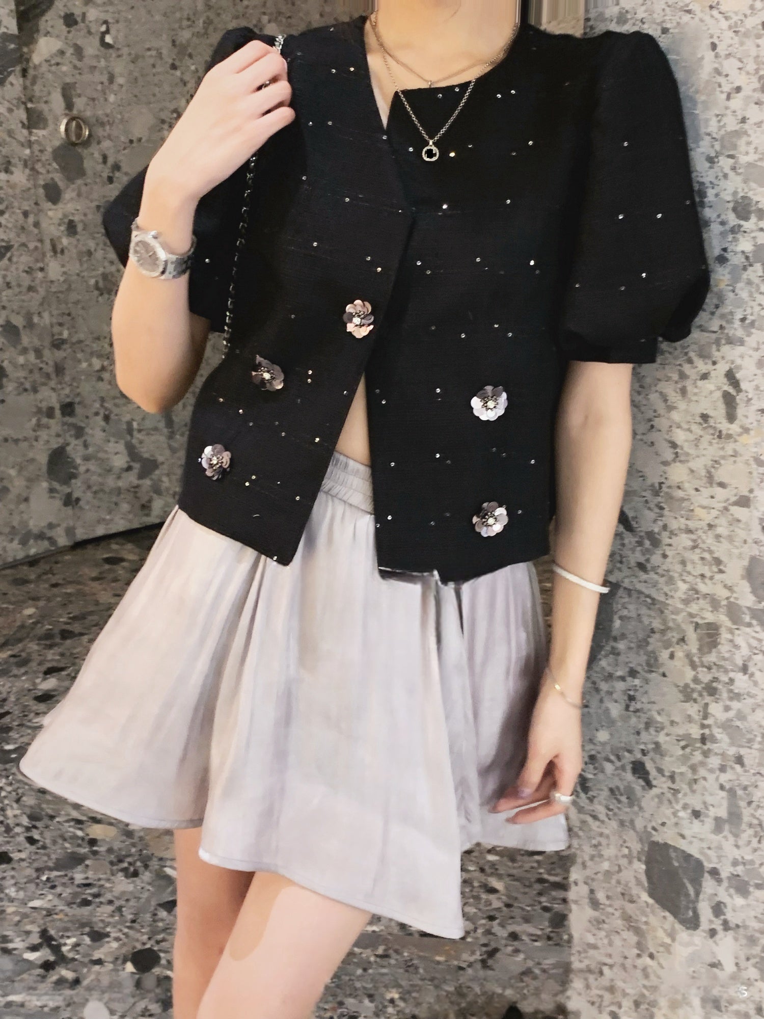 Lucury Sequin Handmade Floral Coat