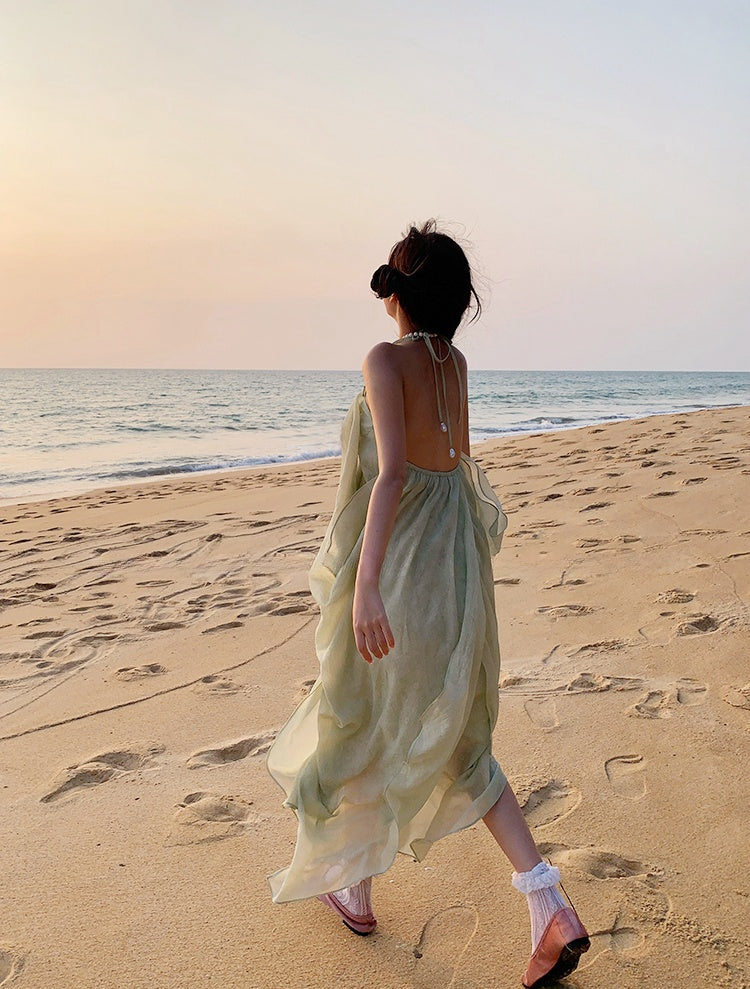 Tencel Airy Mid-Length Beach Dress