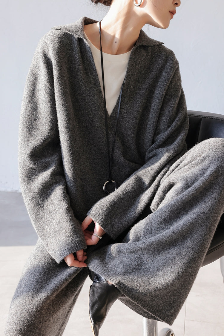 Relaxed Wool Set in Premium Grey