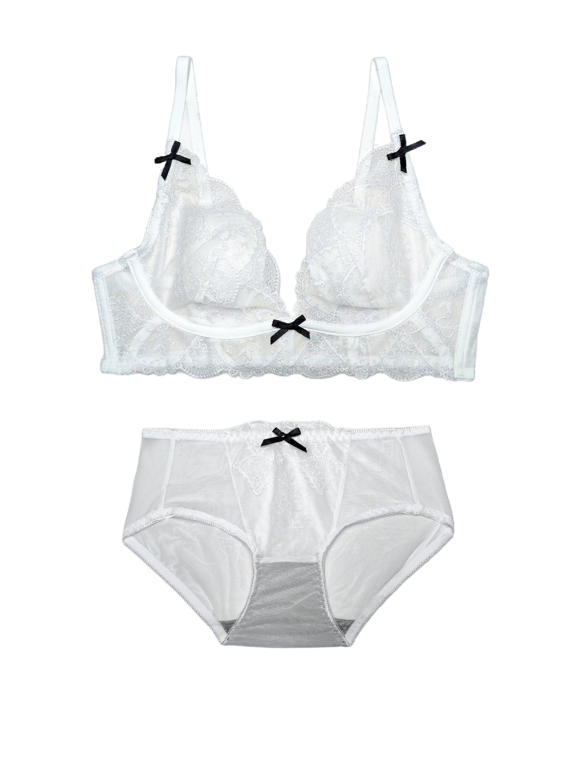 French Bunny Ear Crystal Cup Wireless Bra