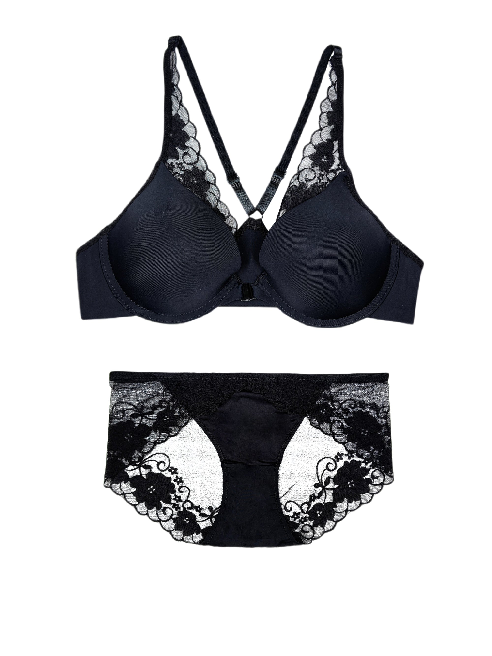 Sexy and Mysterious Lace Front Closure Bra