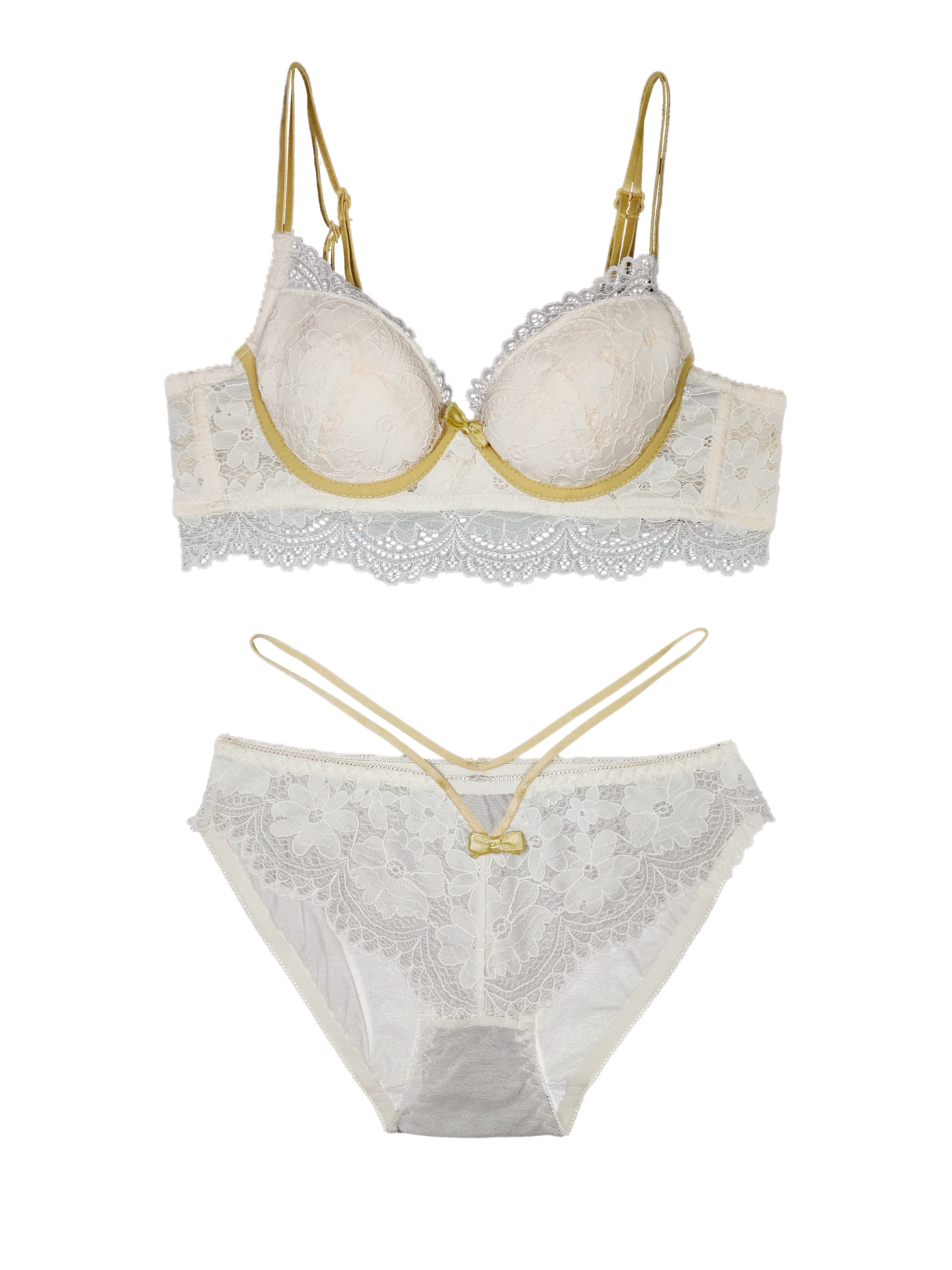French Retro Thin Adjustable Bra Set