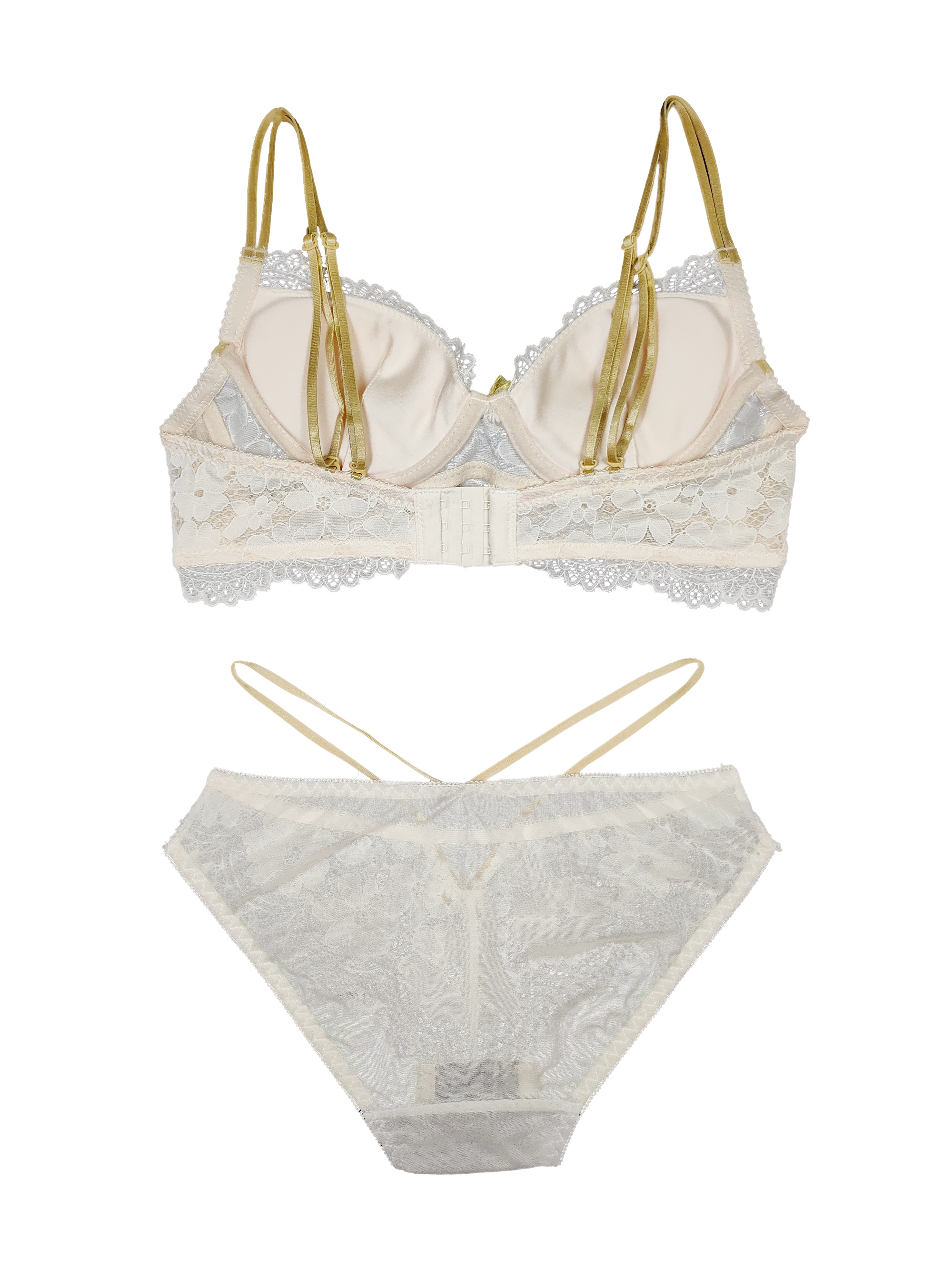 French Retro Thin Adjustable Bra Set