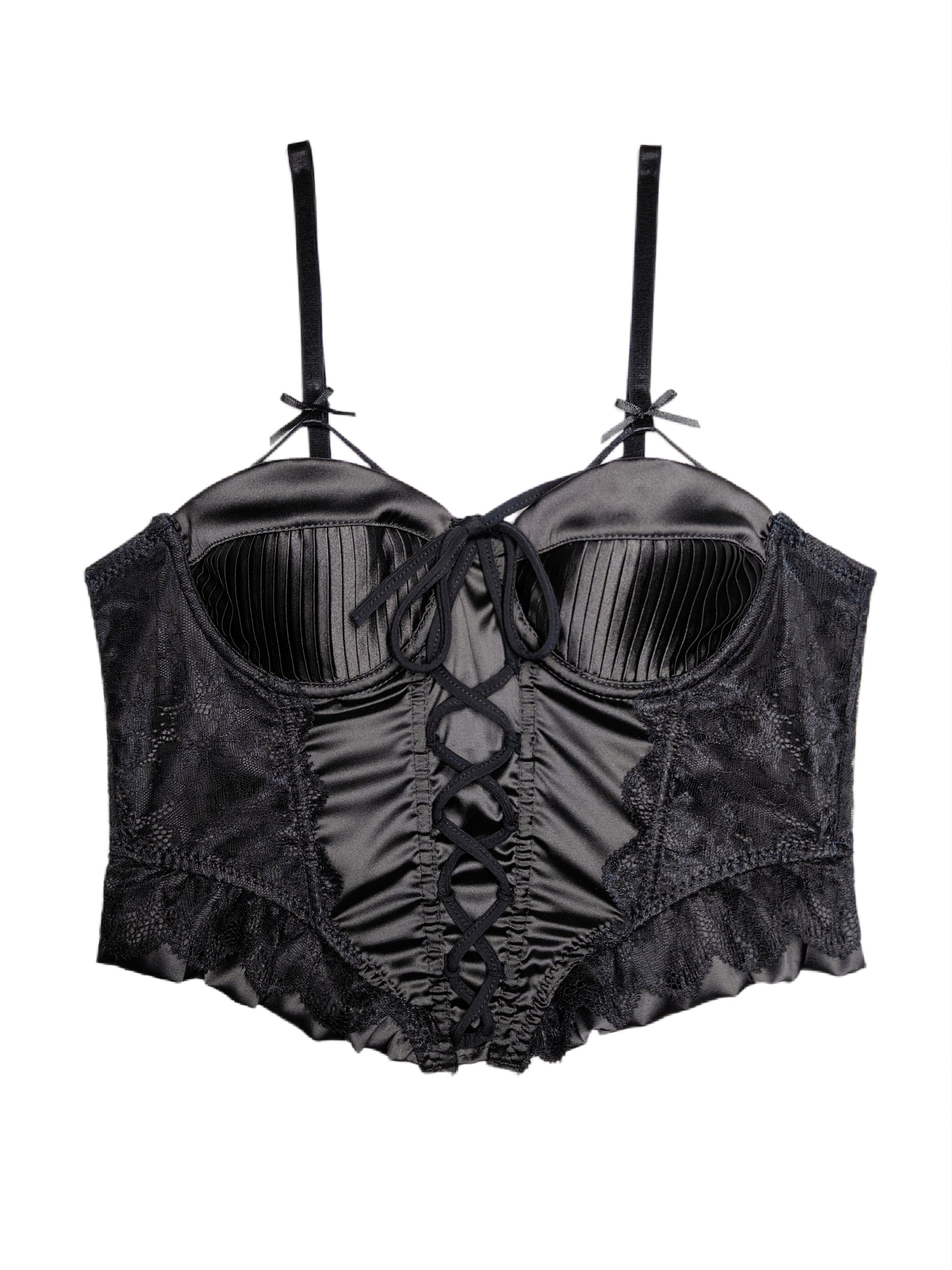 French Court-Style Satin Corset Bra